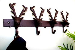 Rustic Cast Iron Wall Hooks, Reindeer Rustic Cast Iron Wall Hooks, Reindeer