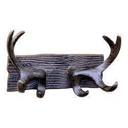 Rustic Cast Iron Wall Hooks, Reindeer Antlers Rustic Cast Iron Wall Hooks, Reindeer Antlers
