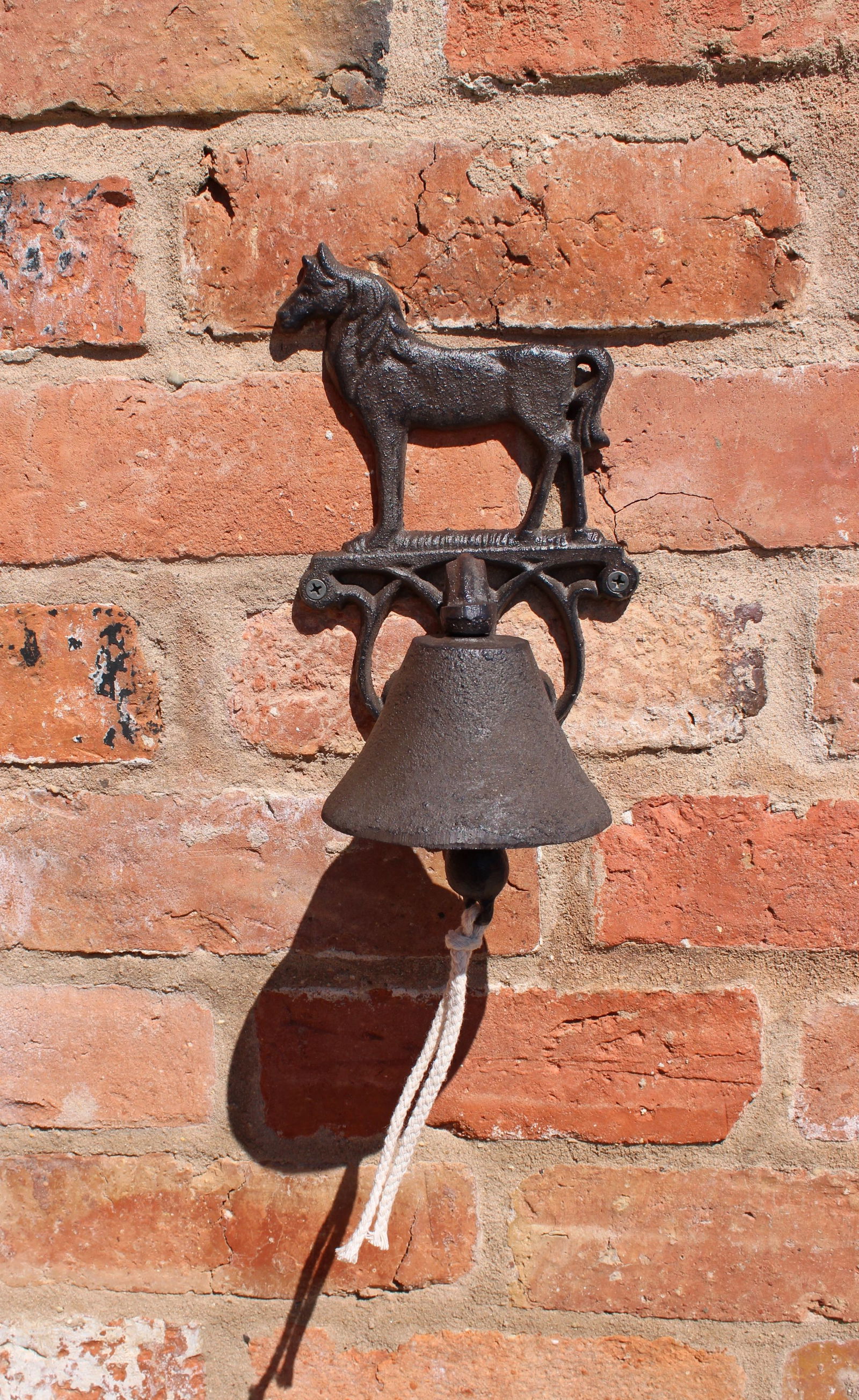 Rustic Cast Iron Wall Bell, Horse Rustic Cast Iron Wall Bell, Horse