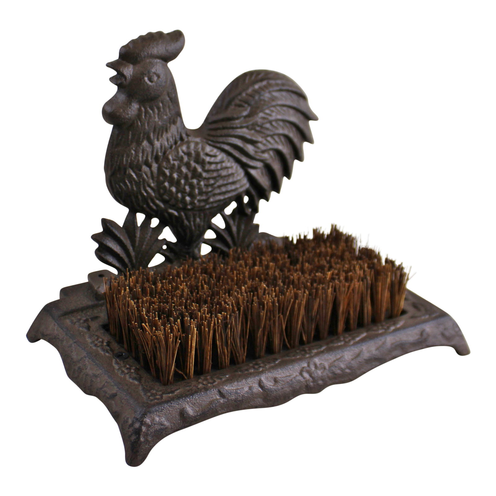 Cast Iron Garden Boot Brush, Cockerel Design Cast Iron Garden Boot Brush, Cockerel Design
