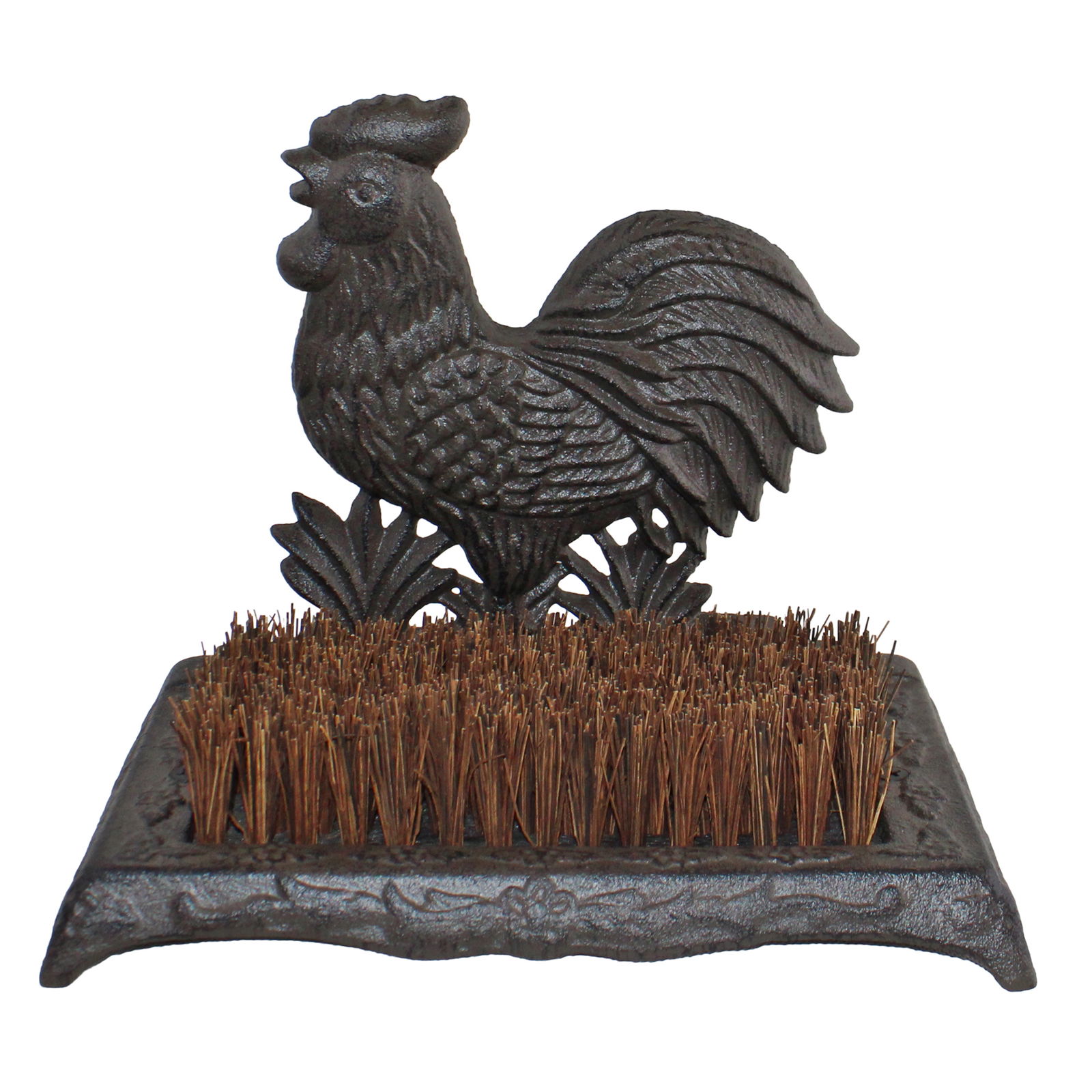 Cast Iron Garden Boot Brush, Cockerel Design Cast Iron Garden Boot Brush, Cockerel Design