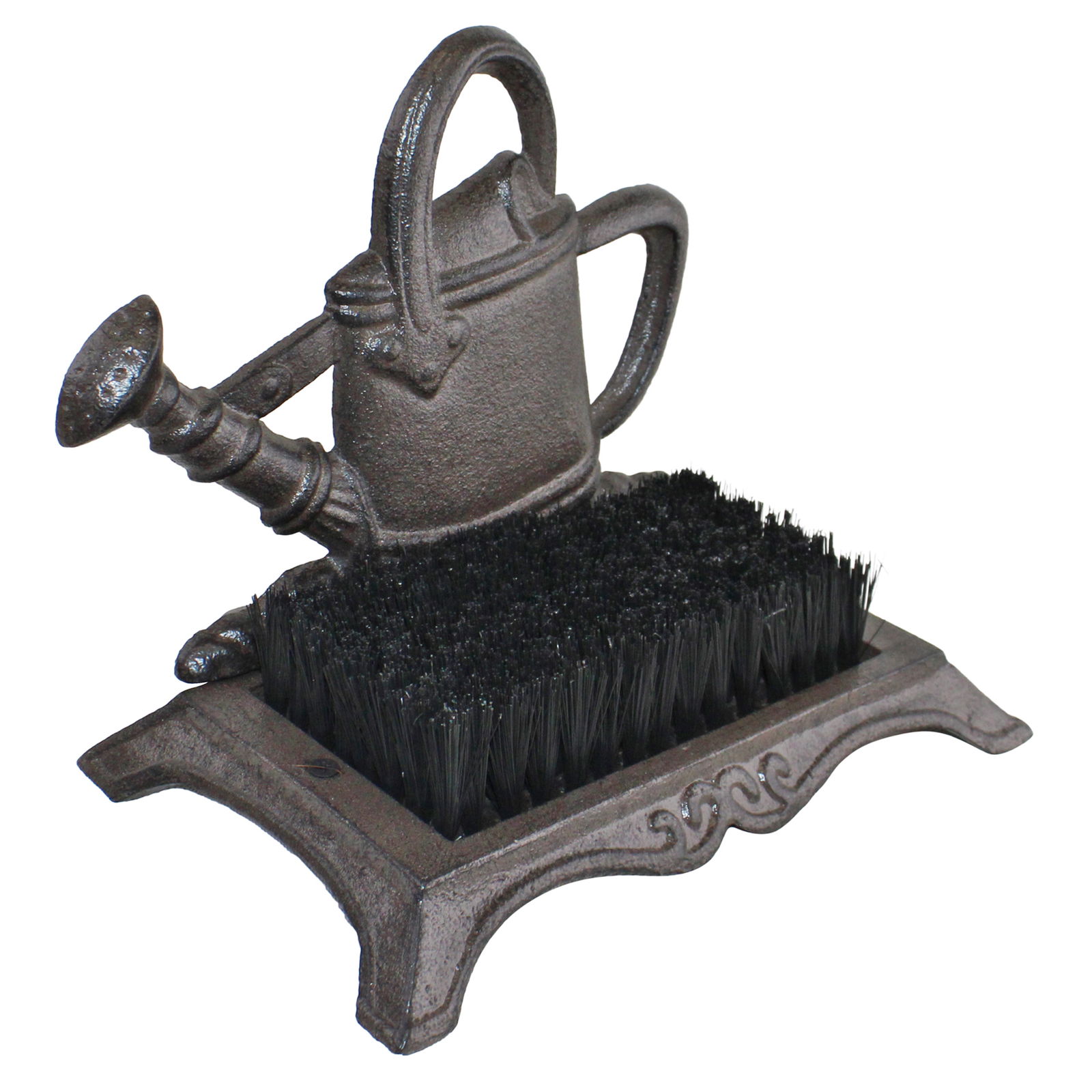 Cast Iron Garden Boot Brush, Watering Can Design Cast Iron Garden Boot Brush, Watering Can Design
