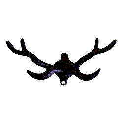 Rustic Cast Iron Wall Hooks, Stag Antlers, Small Rustic Cast Iron Wall Hooks, Stag Antlers, Small