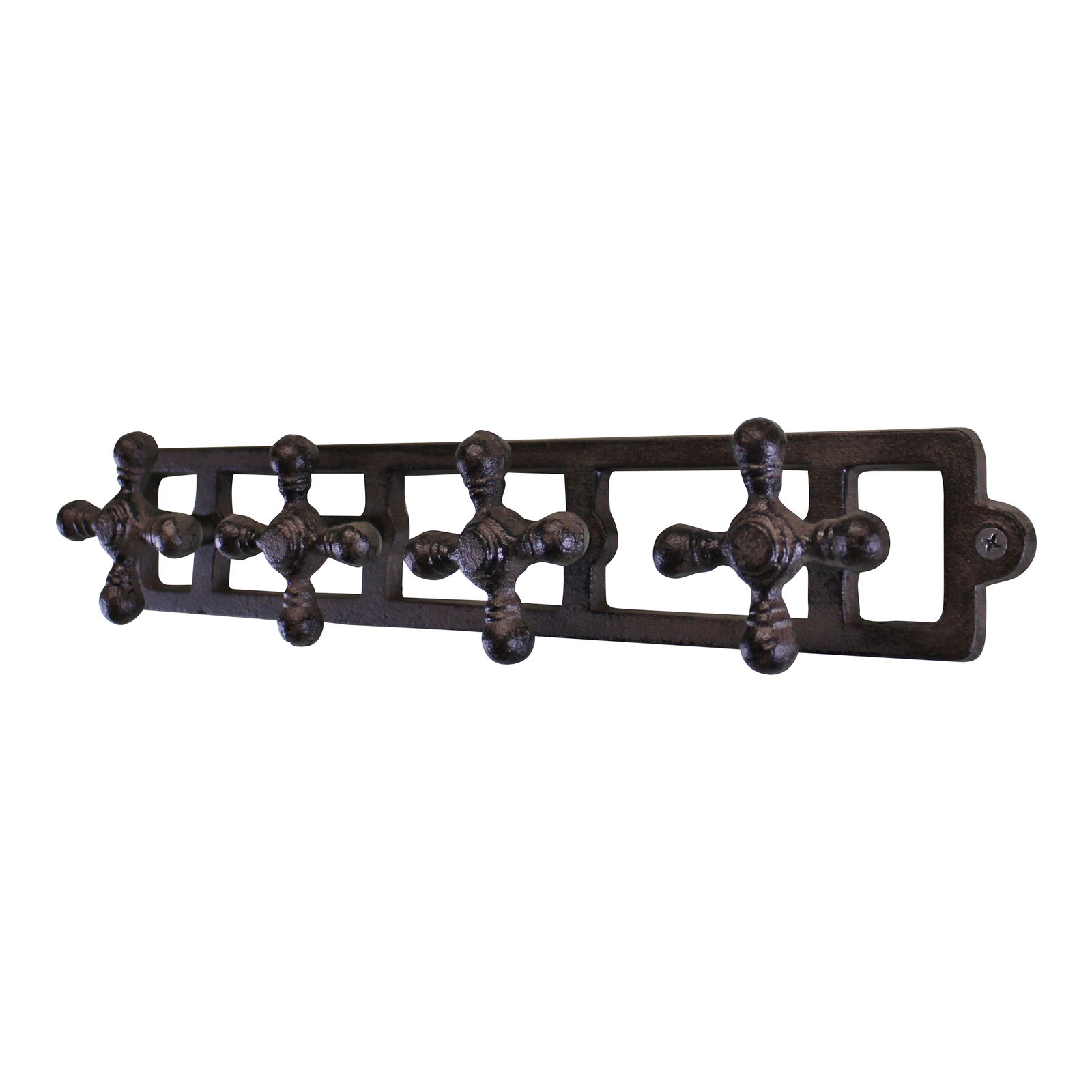 Rustic Cast Iron Wall Hooks, Tap Design With 4 Hooks Rustic Cast Iron Wall Hooks, Tap Design With 4 Hooks