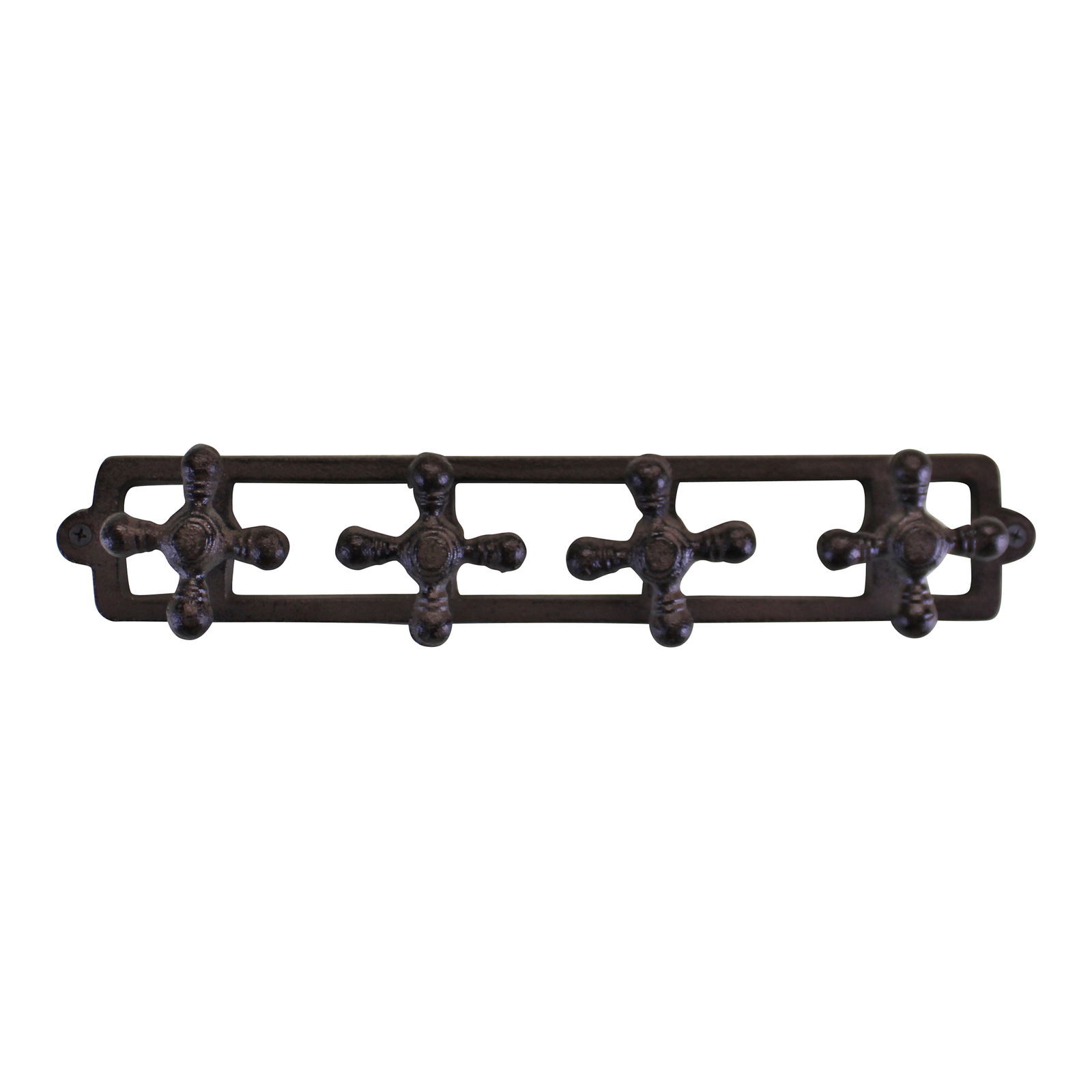 Rustic Cast Iron Wall Hooks, Tap Design With 4 Hooks Rustic Cast Iron Wall Hooks, Tap Design With 4 Hooks