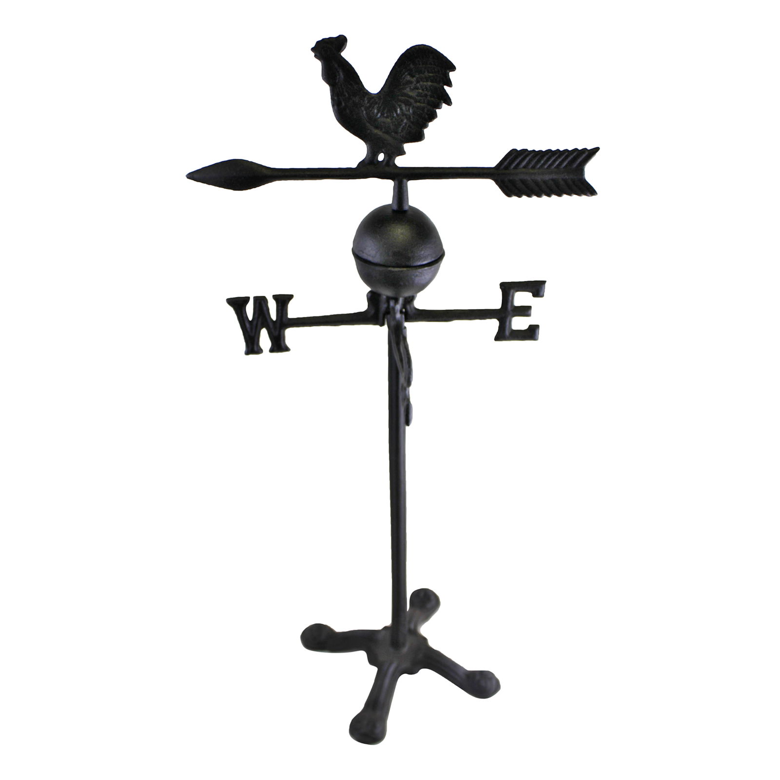 Cast Iron Freestanding Large Weather Vane, Rooster Design Cast Iron Freestanding Large Weather Vane, Rooster Design