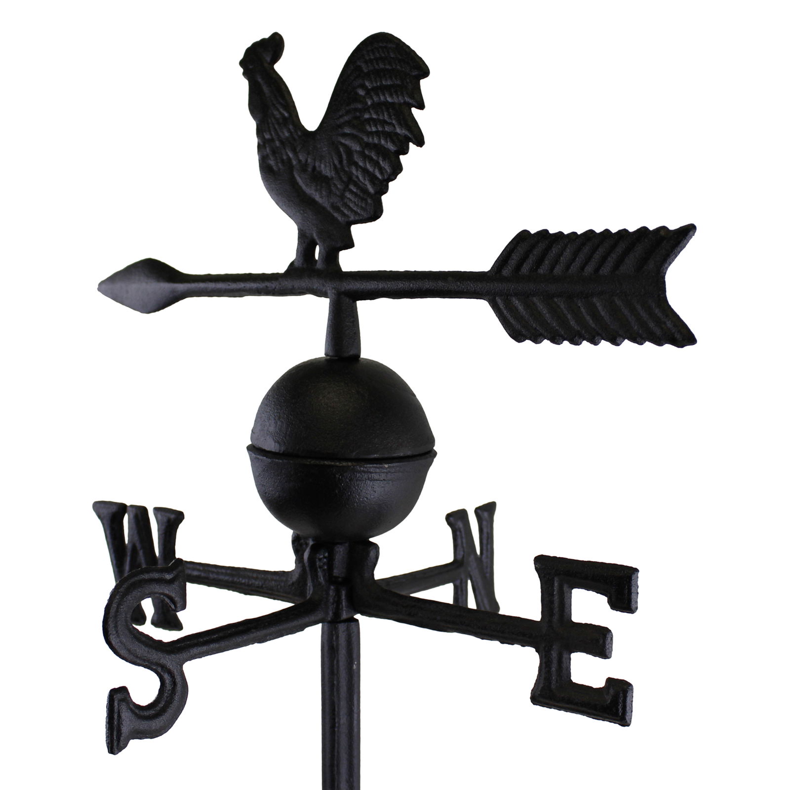 Cast Iron Freestanding Large Weather Vane, Rooster Design Cast Iron Freestanding Large Weather Vane, Rooster Design