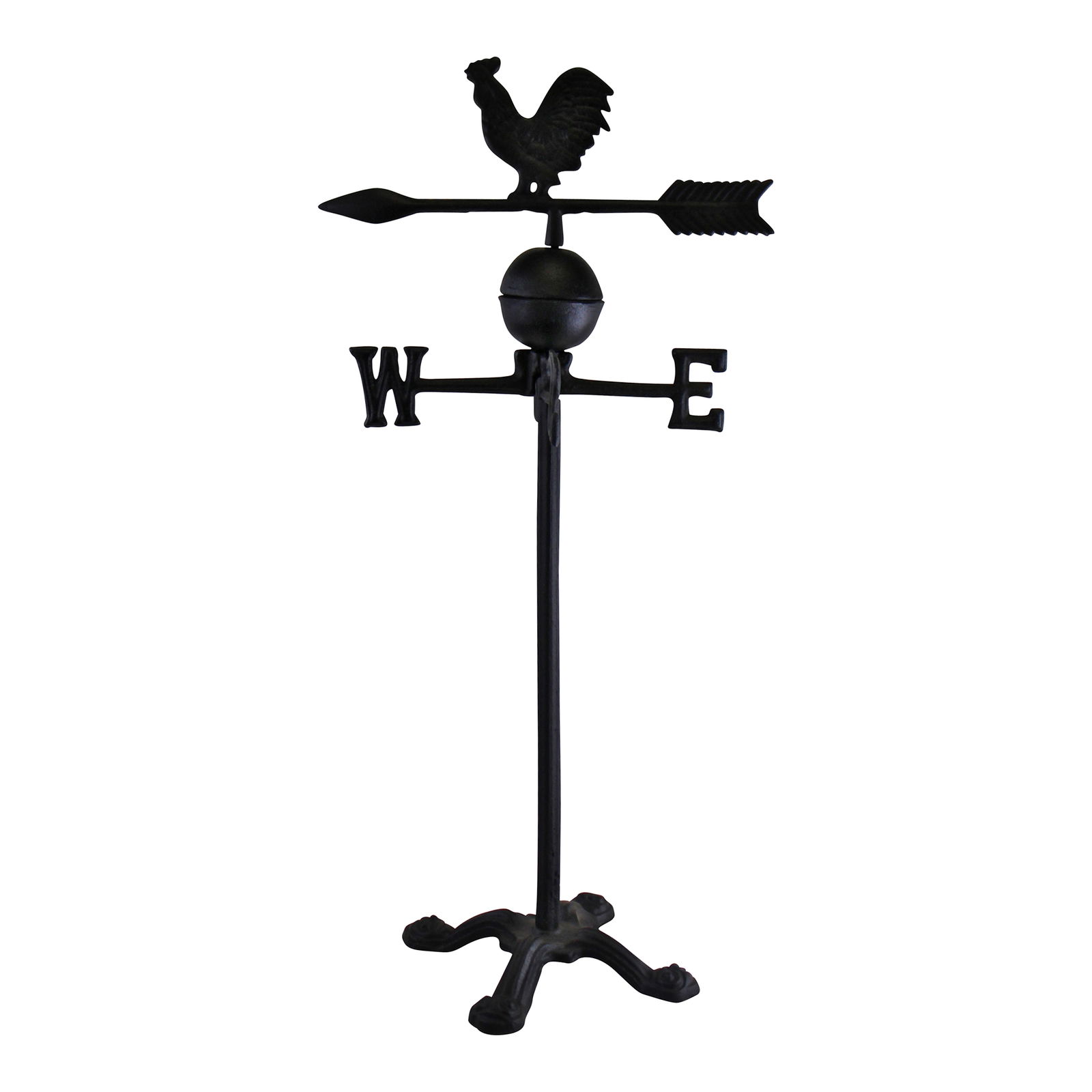 Cast Iron Freestanding Large Weather Vane, Rooster Design Cast Iron Freestanding Large Weather Vane, Rooster Design