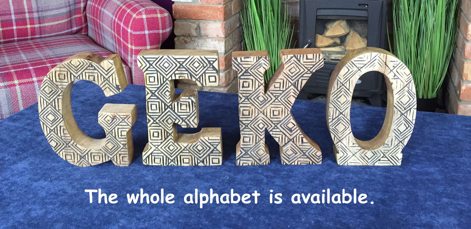 Hand Carved Wooden Geometric Letters Dad Hand Carved Wooden Geometric Letters Dad