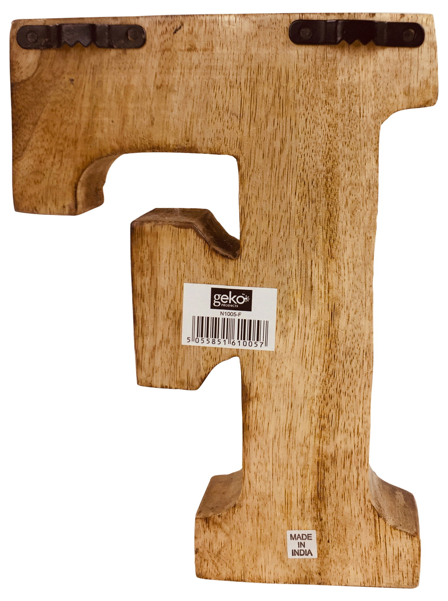 Hand Carved Wooden Geometric Letter F Hand Carved Wooden Geometric Letter F
