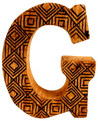 Hand Carved Wooden Geometric Letter G Hand Carved Wooden Geometric Letter G