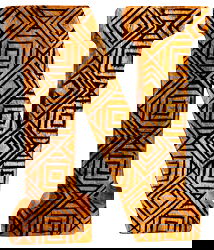 Hand Carved Wooden Geometric Letter N Hand Carved Wooden Geometric Letter N