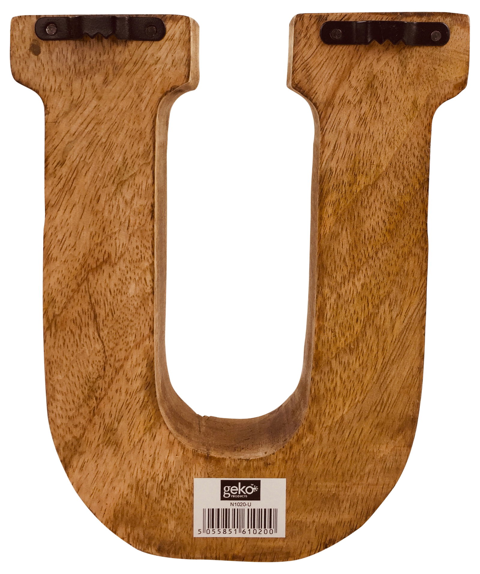 Hand Carved Wooden Geometric Letter U Hand Carved Wooden Geometric Letter U