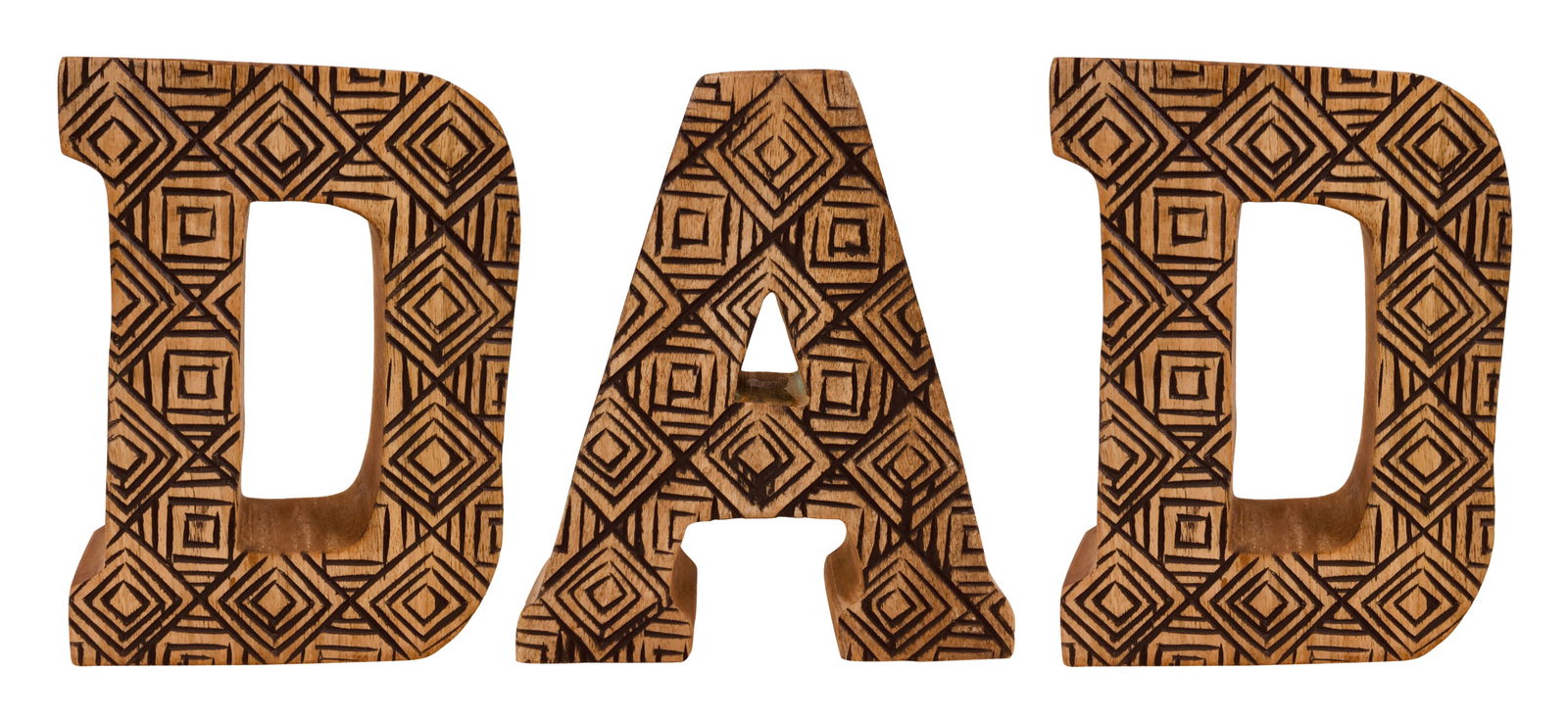Hand Carved Wooden Geometric Letters Dad Hand Carved Wooden Geometric Letters Dad