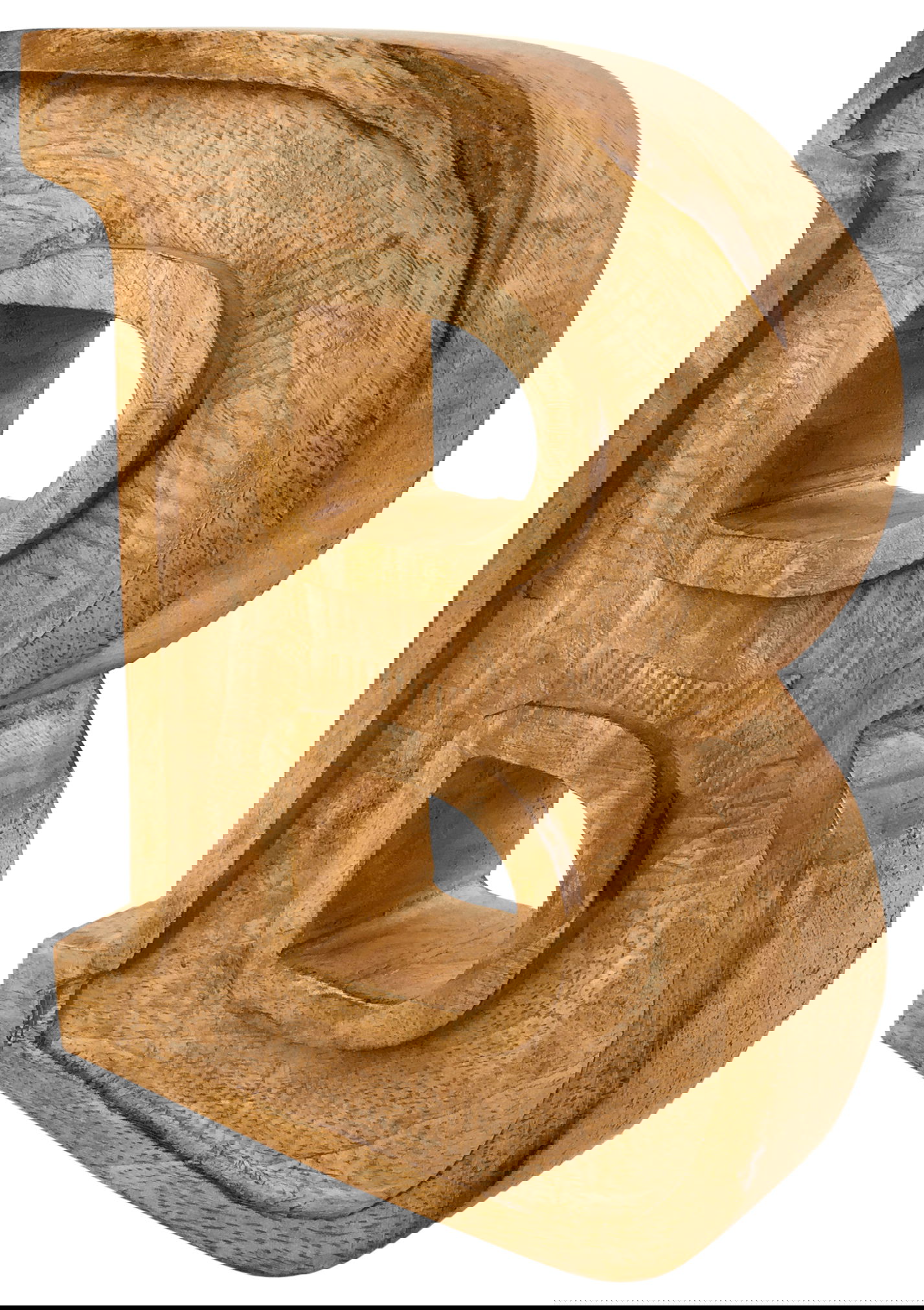 Hand Carved Wooden Embossed Letter B Hand Carved Wooden Embossed Letter B