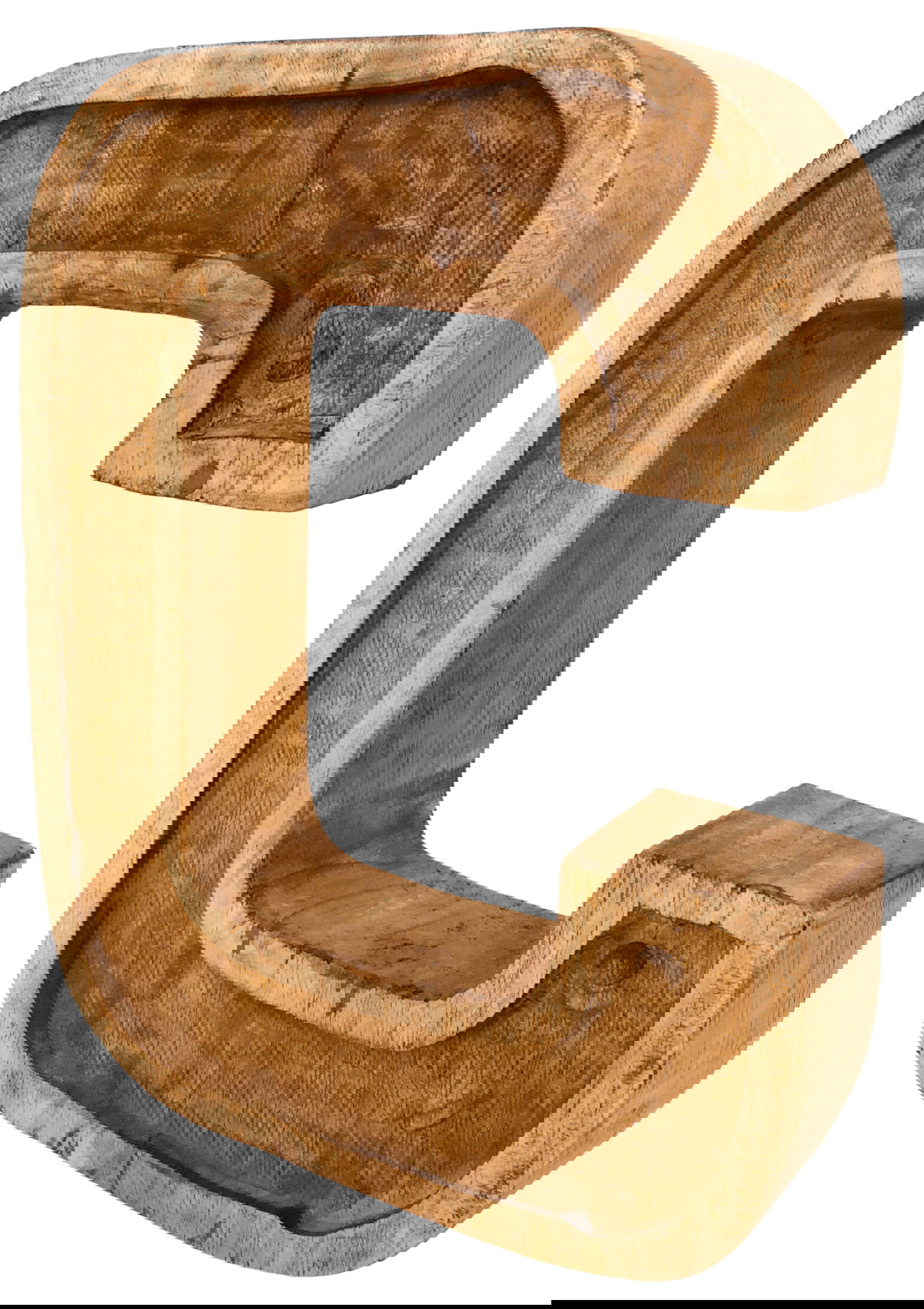 Hand Carved Wooden Embossed Letter C Hand Carved Wooden Embossed Letter C