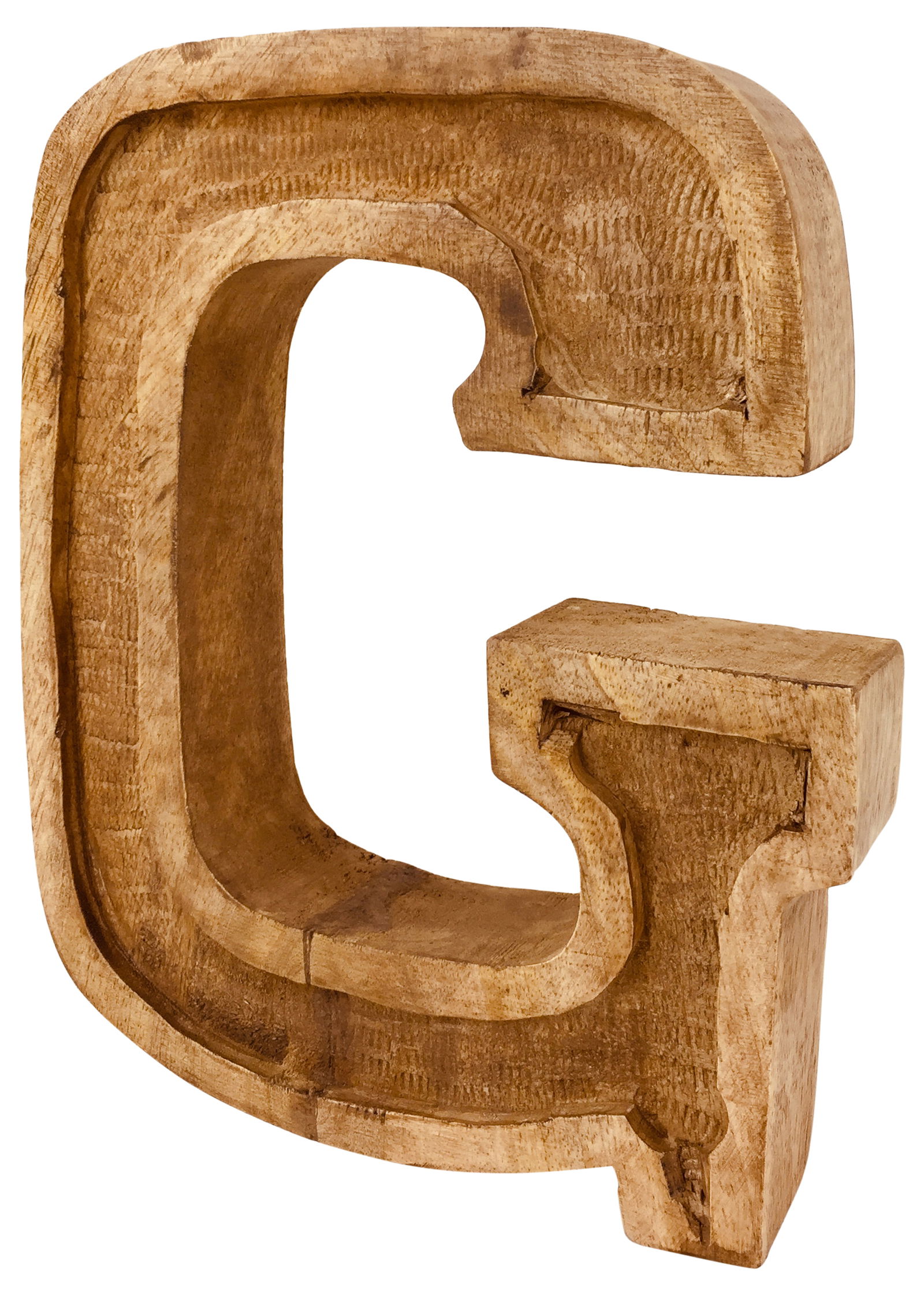 Hand Carved Wooden Embossed Letter G Hand Carved Wooden Embossed Letter G