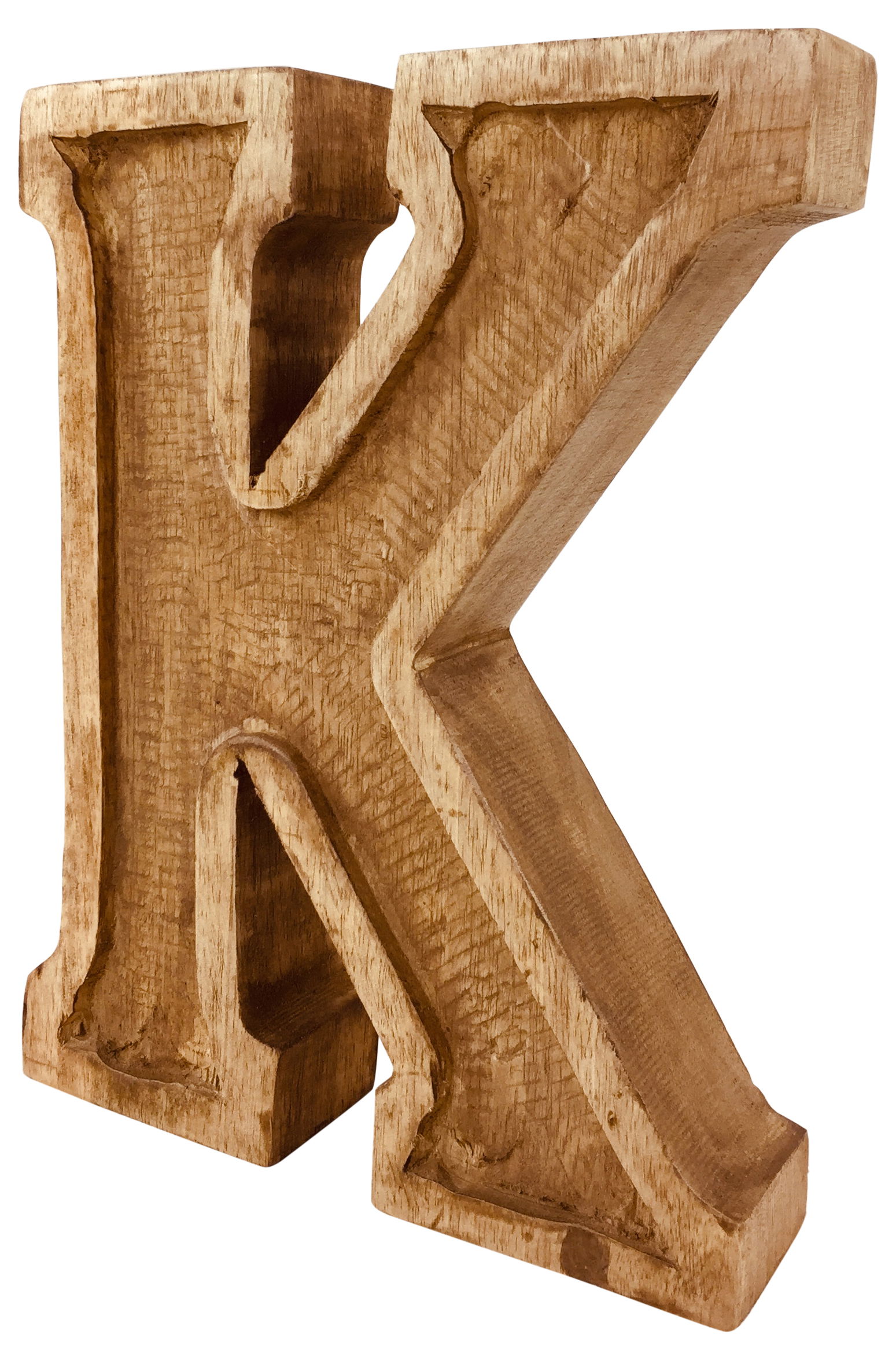 Hand Carved Wooden Embossed Letter K Hand Carved Wooden Embossed Letter K