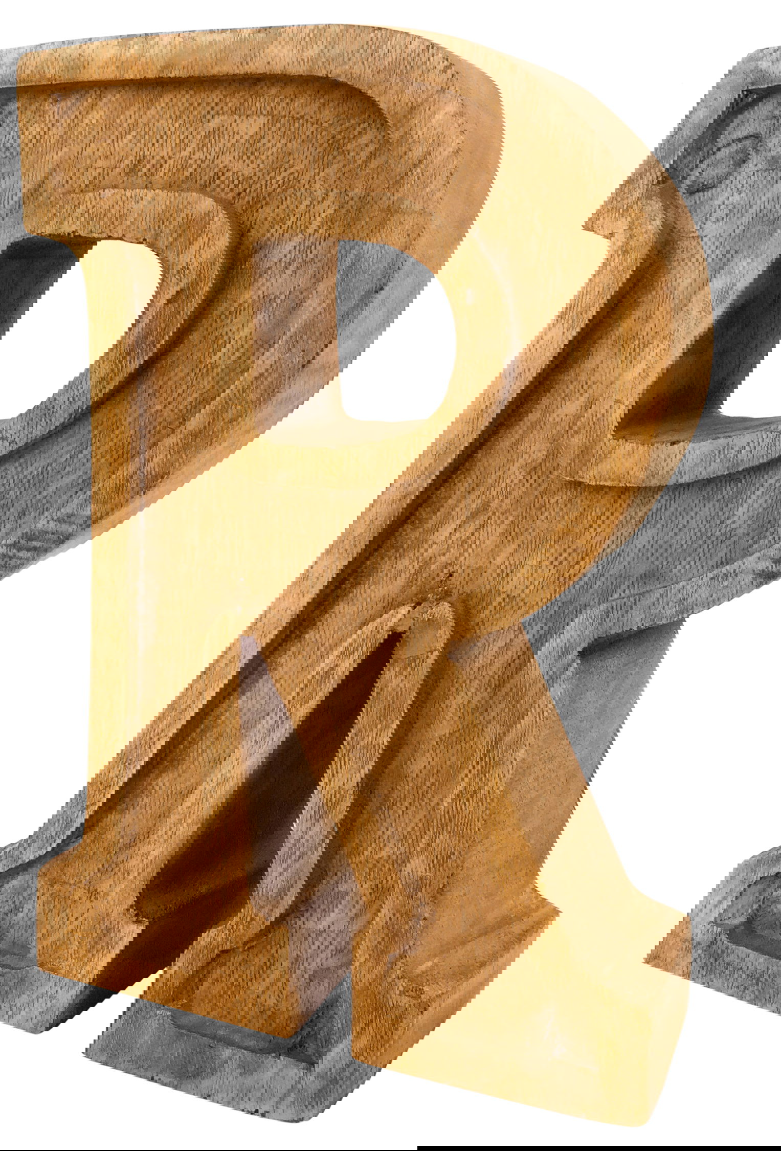 Hand Carved Wooden Embossed Letter R Hand Carved Wooden Embossed Letter R