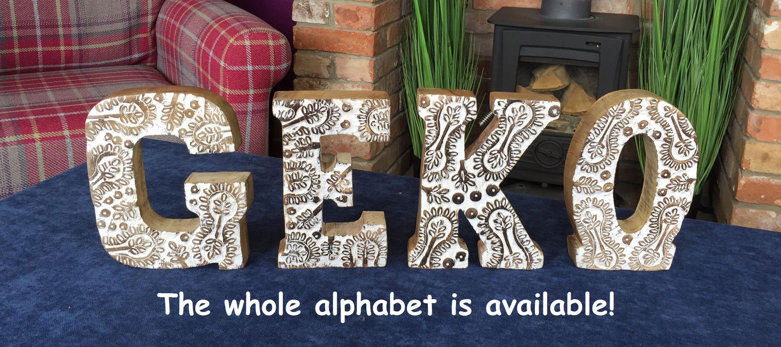 Hand Carved Wooden White Flower Letter B Hand Carved Wooden White Flower Letter B