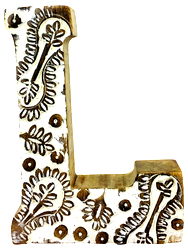 Hand Carved Wooden White Flower Letter L Hand Carved Wooden White Flower Letter L