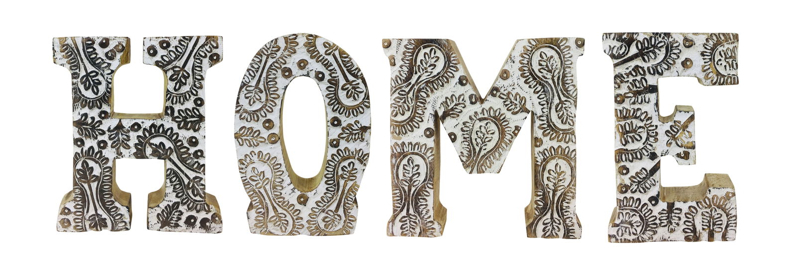 Hand Carved Wooden White Flower Letters Home Hand Carved Wooden White Flower Letters Home