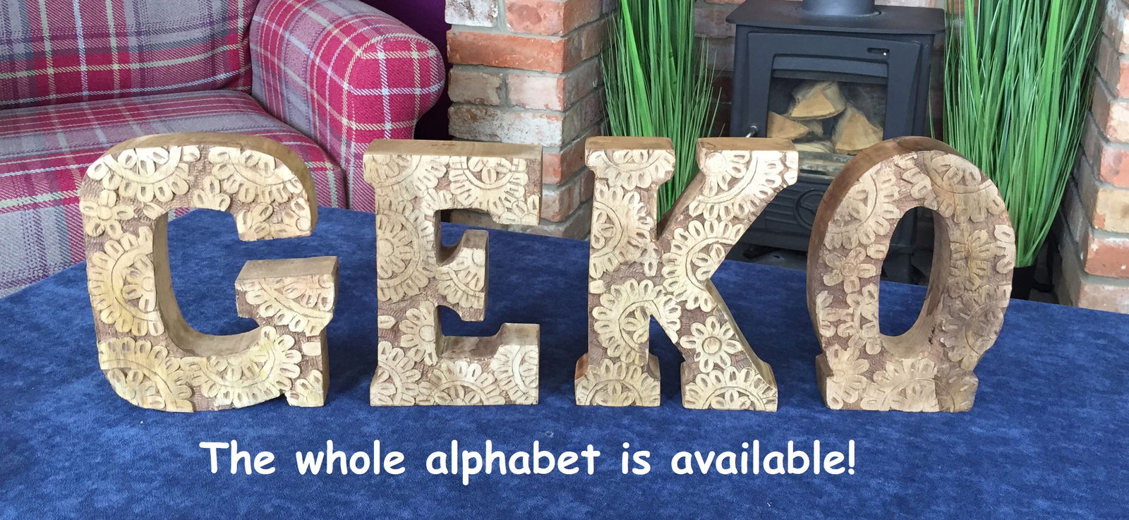Hand Carved Wooden Flower Letter V Hand Carved Wooden Flower Letter V