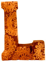 Hand Carved Wooden Flower Letter L Hand Carved Wooden Flower Letter L