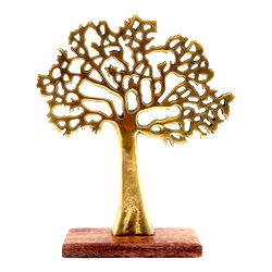 Antique Gold Tree On Wooded Base 27cm Antique Gold Tree On Wooded Base 27cm