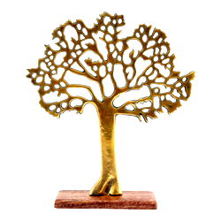 Antique Gold Tree On Wooden Base Medium Antique Gold Tree On Wooden Base Medium