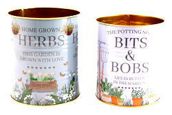 Potting Shed Storage Tins Set of Two Potting Shed Storage Tins Set of Two