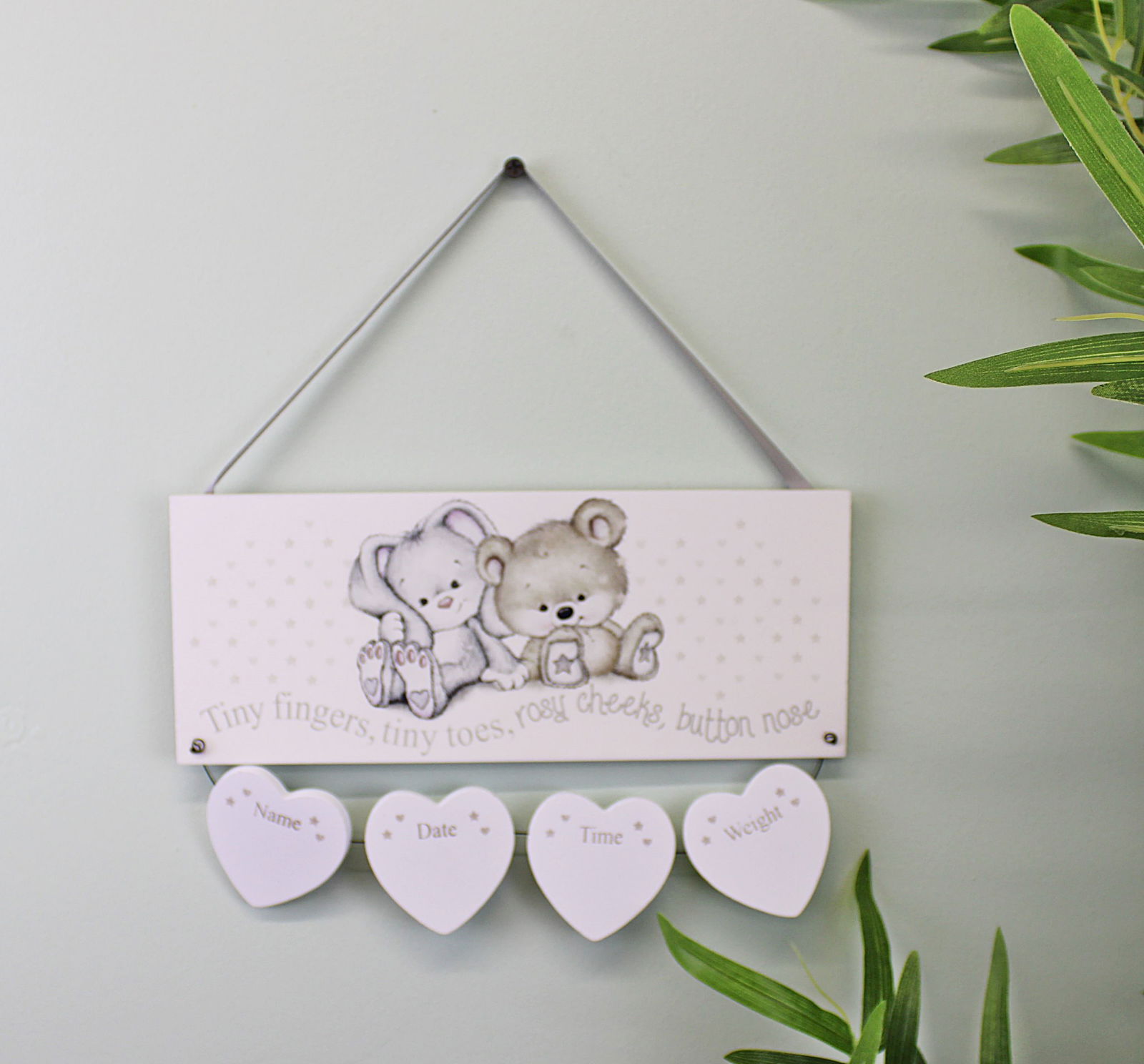Neutral New Baby Birth Details Plaque Neutral New Baby Birth Details Plaque