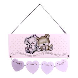 Neutral New Baby Birth Details Plaque Neutral New Baby Birth Details Plaque