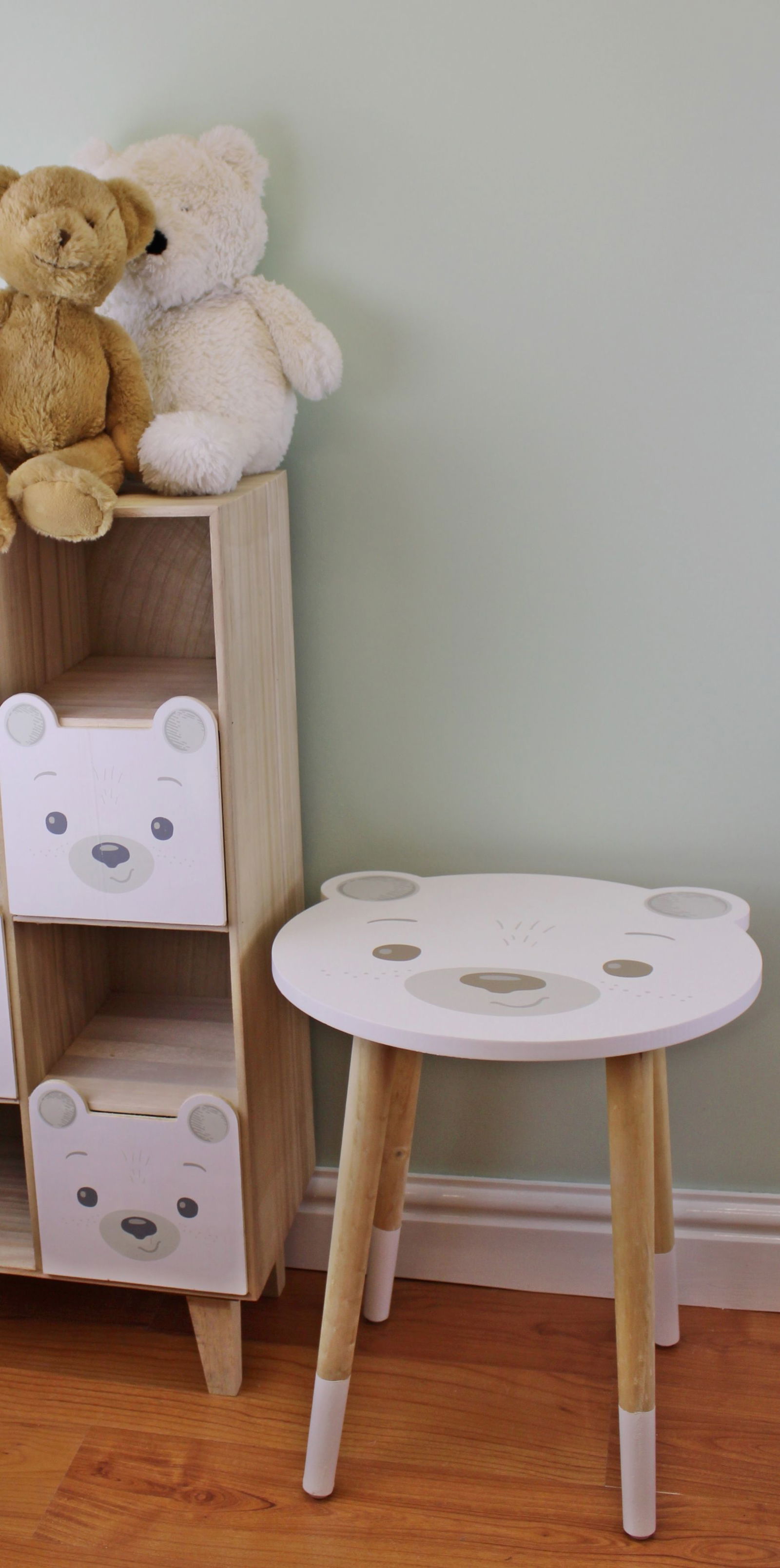 Baby Bear Wooden Side Table, Bear Design Baby Bear Wooden Side Table, Bear Design