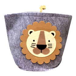 Felt Storage Bin With Lion Face 35cm Felt Storage Bin With Lion Face 35cm