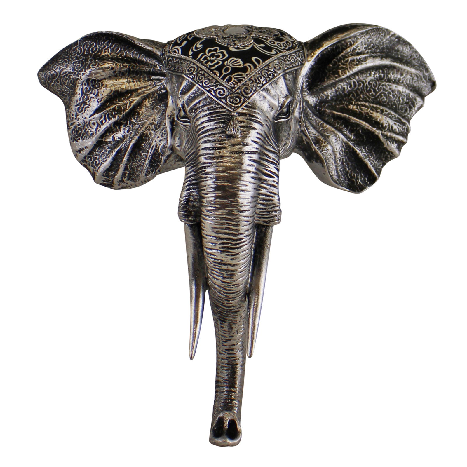 Silver Resin Elephant Head, Wall Hanging Decoration Silver Resin Elephant Head, Wall Hanging Decoration