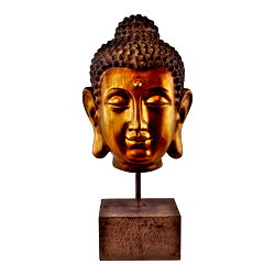 Ornamental Buddha Head on Stand, 35cm. Ornamental Buddha Head on Stand, 35cm.