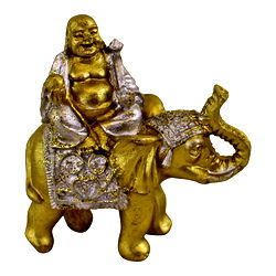 Miniature Buddha Sitting On Elephant Ornament Miniature Buddha Sitting On Elephant Ornament