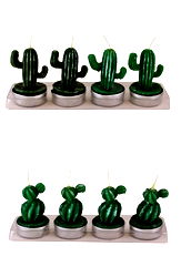 2 x Set of 4 Cactus Tea Light Candles 2 x Set of 4 Cactus Tea Light Candles