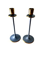 Glossy Grey Irina Candlestick, Set of 2, 26cm Glossy Grey Irina Candlestick, Set of 2, 26cm