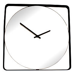 Mirror Clock With Black Metal Frame Mirror Clock With Black Metal Frame