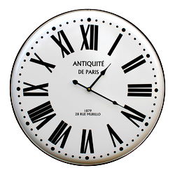 Vintage French Style White Metal Clock, 62cm Vintage French Style White Metal Clock, 62cm