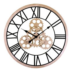 Large Wood Effect Gear Clock 70cm Large Wood Effect Gear Clock 70cm