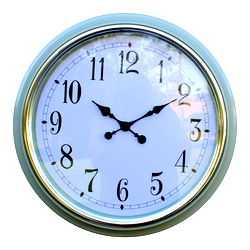 Large Silver Rimmed Wall Clock, Green, 56cm Large Silver Rimmed Wall Clock, Green, 56cm