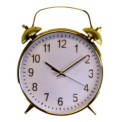 Alarm Style Gold & White Wall Clock Alarm Style Gold & White Wall Clock
