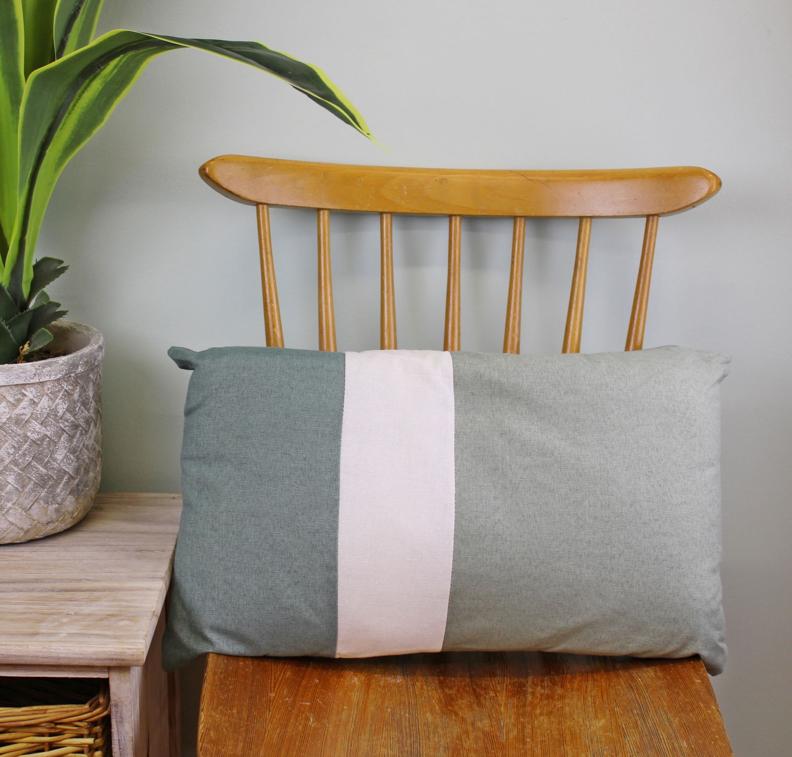 3 Panel Green Rectangular Scatter Cushion, Eucalyptus Range 3 Panel Green Rectangular Scatter Cushion, Eucalyptus Range