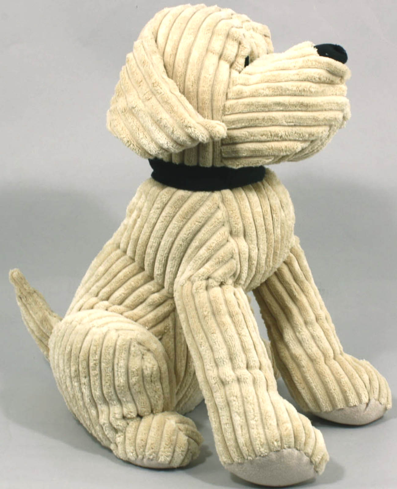 Large Gold Ribbed Dog Doorstop Large Gold Ribbed Dog Doorstop