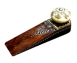 Brown Doorstop With Wooden Knob Brown Doorstop With Wooden Knob