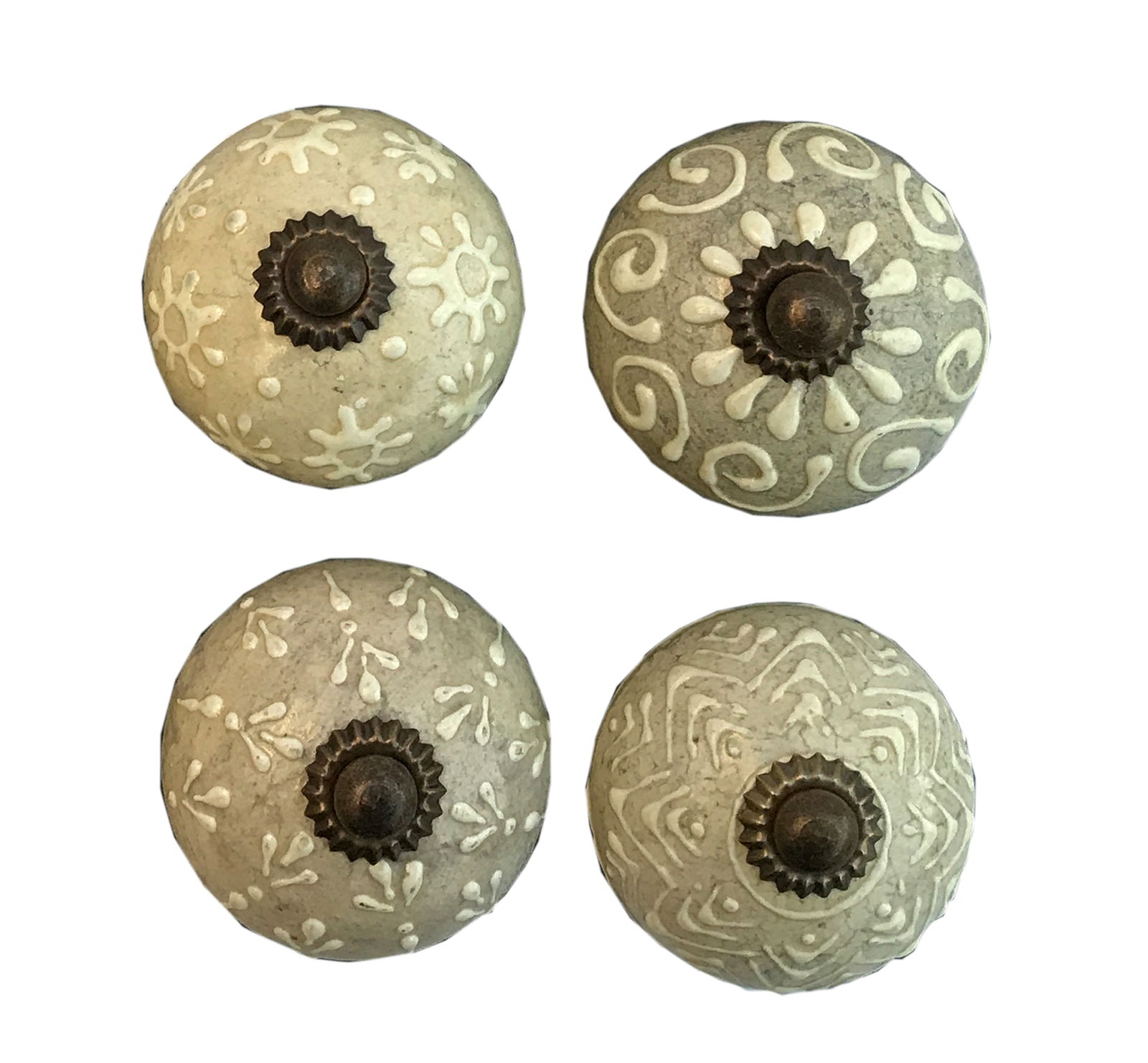 Set Of Four Pastel Grey Coloured Door Knobs Set Of Four Pastel Grey Coloured Door Knobs