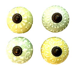 Set Of Four Pastel Green/ Blue Coloured Door Knobs Set Of Four Pastel Green/ Blue Coloured Door Knobs